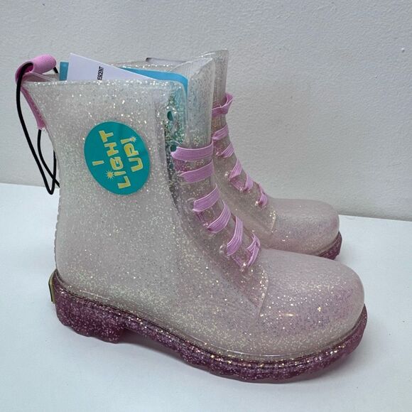 🔥Western Chief Kids Light-Up Glitter Boots - Pink and Purple - Picture 1 of 3